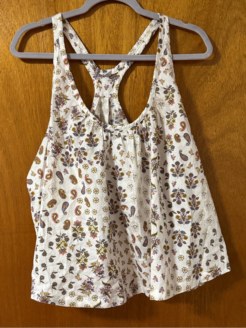 Old Navy White Paisley Floral Racerback Camisole